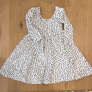 Alice and Ames Kids Polka Dot Dress in Black and White